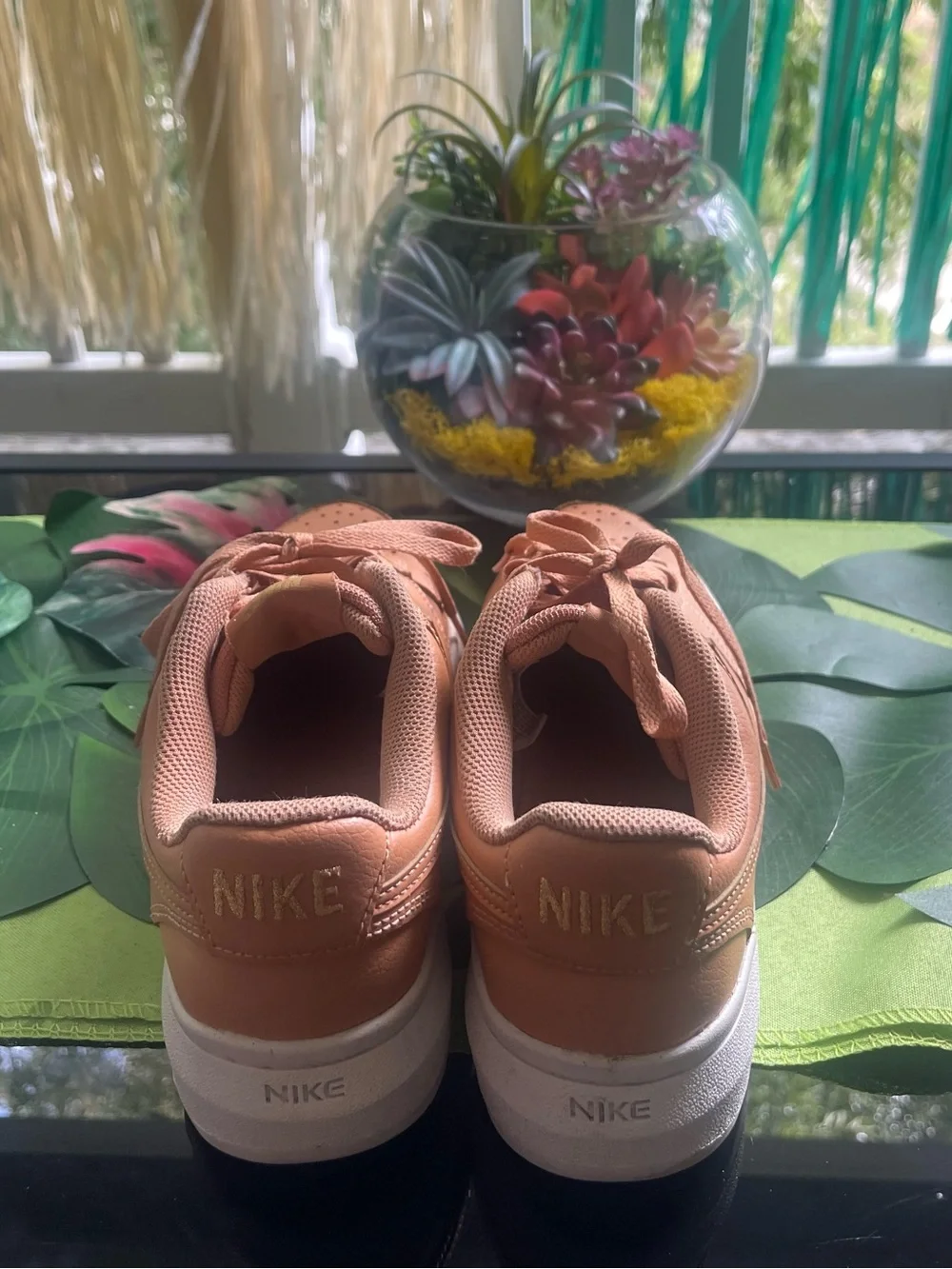 Nike Women’s Peach/Blush Low-Top Platform Sneakers